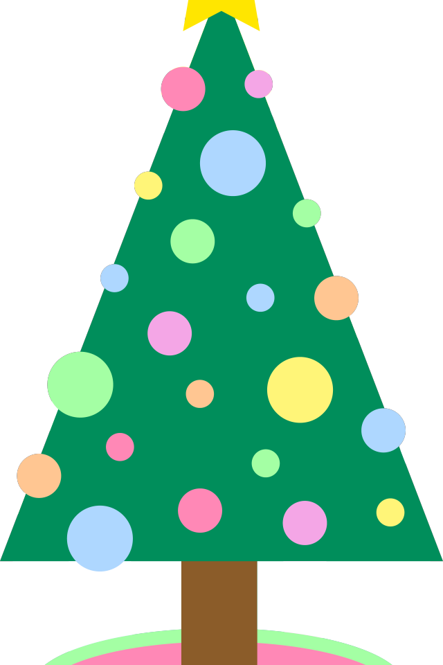 Iphone 4s Clipart Download - Pastel Christmas Tree (640x960)