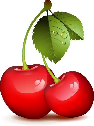 Cherry Clipart Friut - Вишенка Png (383x516)