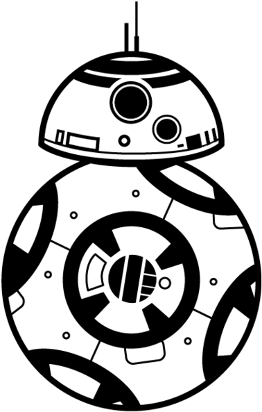 Bb8 Vector - Bb8 Black And White (750x693)