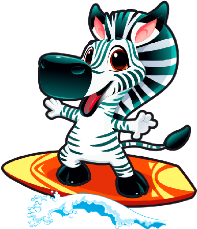 Funny Zebra Driving Pink Scooter - Funny Zebra Clipart (500x500)
