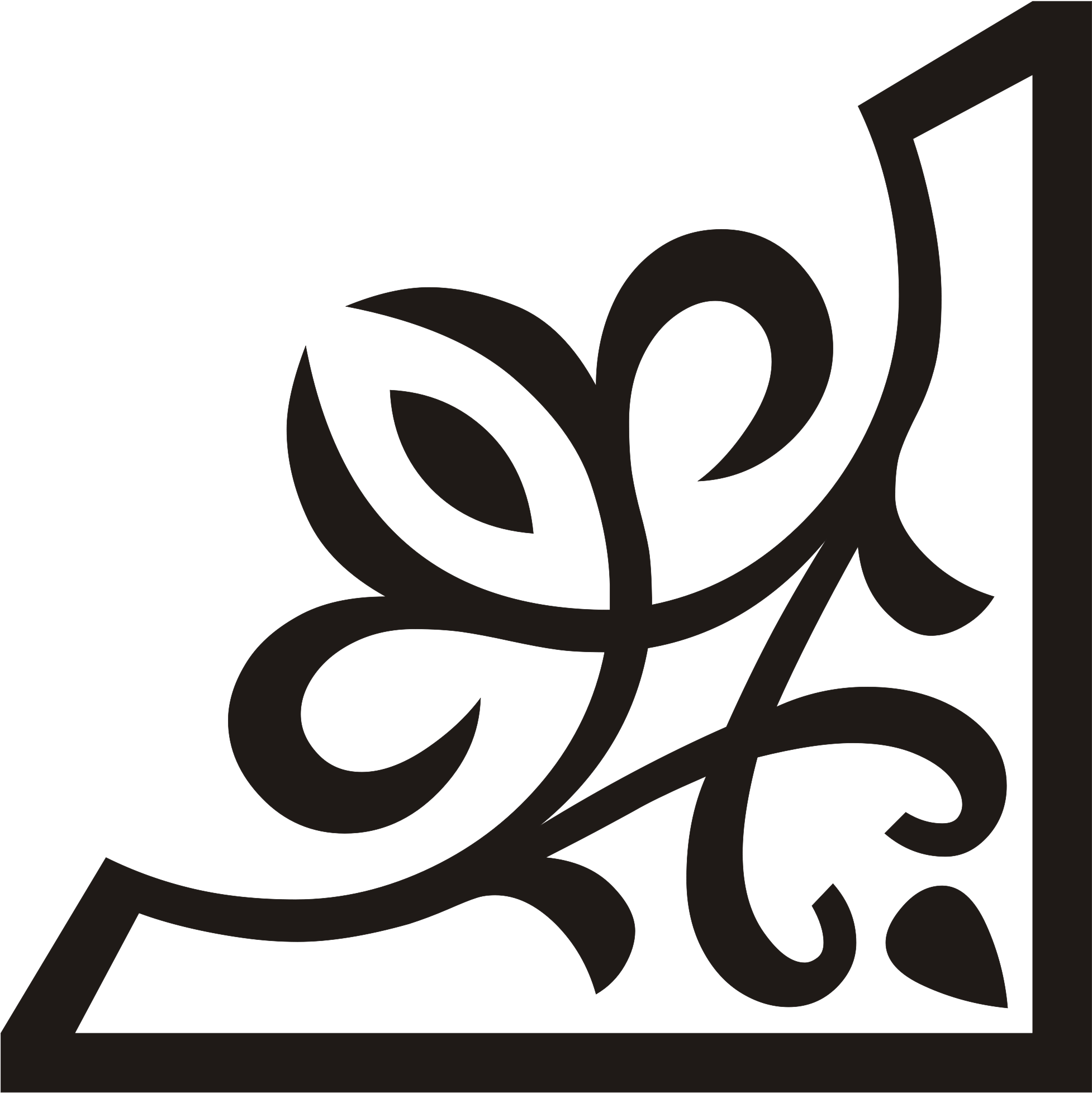 Open - Ornamental Corner Vector Png (2000x2000)