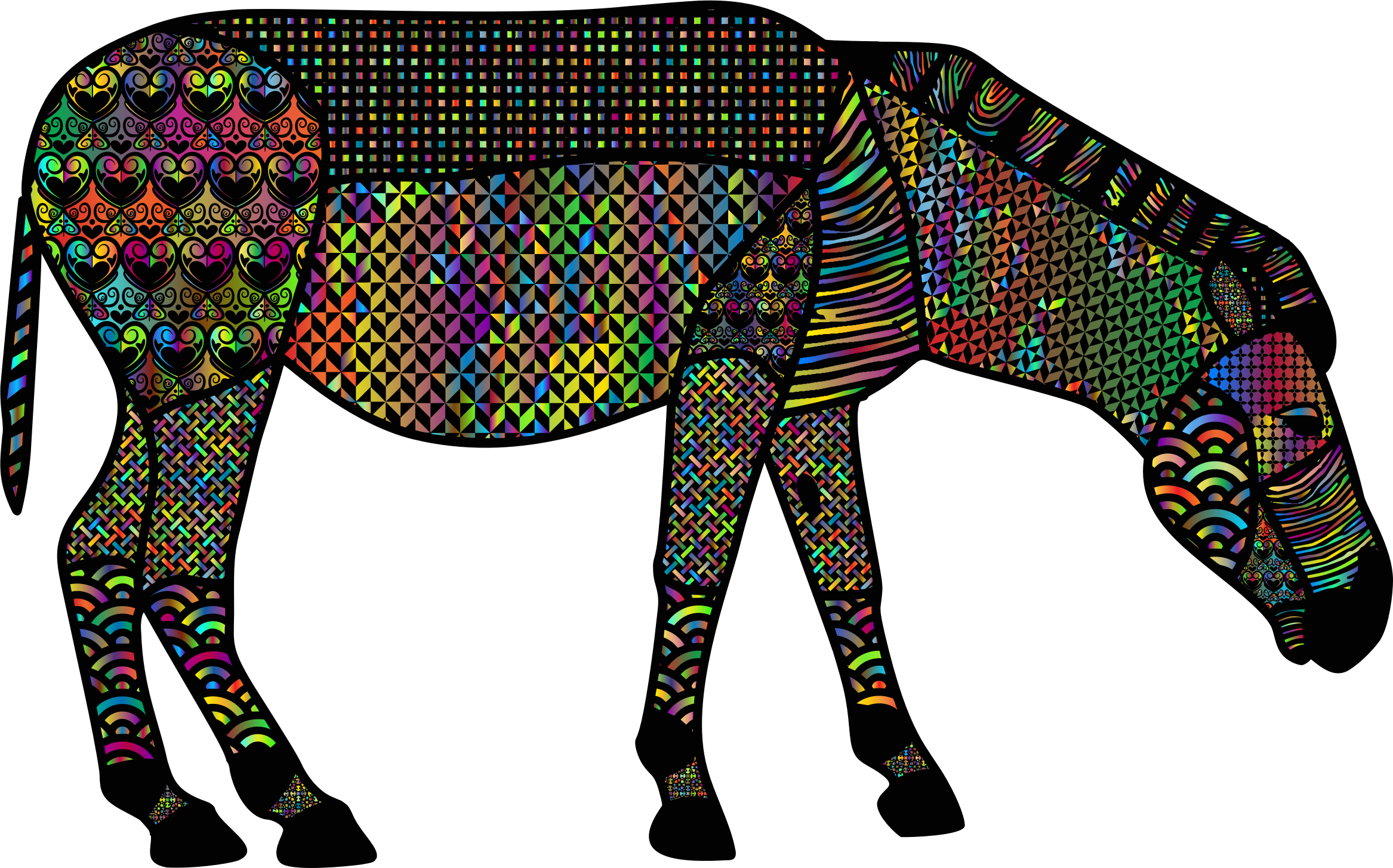 Ornamental Decorated Zebra - Portable Network Graphics (2334x1455)