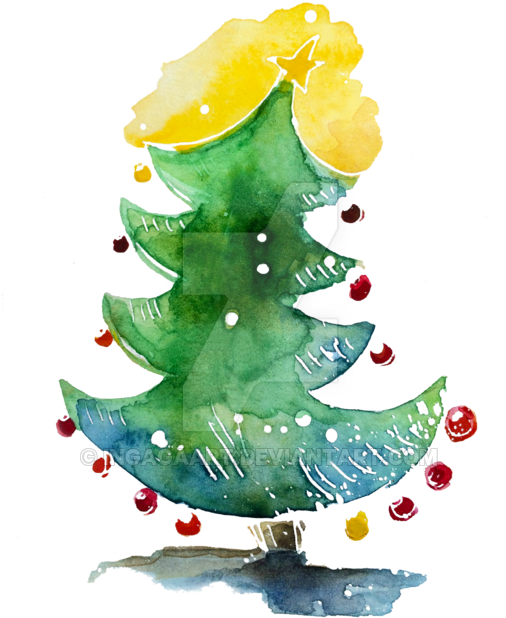 Christmas Tree Illustration Digital Download Print - Christmas Tree (600x753)