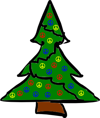 Rough Xmas Tree Christmas Peace Symbol Sign Coloring - Ugly Christmas Tree Cartoon (333x395)