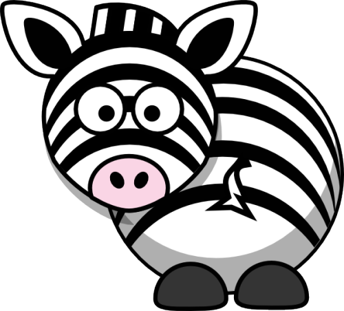 Artwork From The Book - Cartoon Zebra Shower Curtain (500x452)