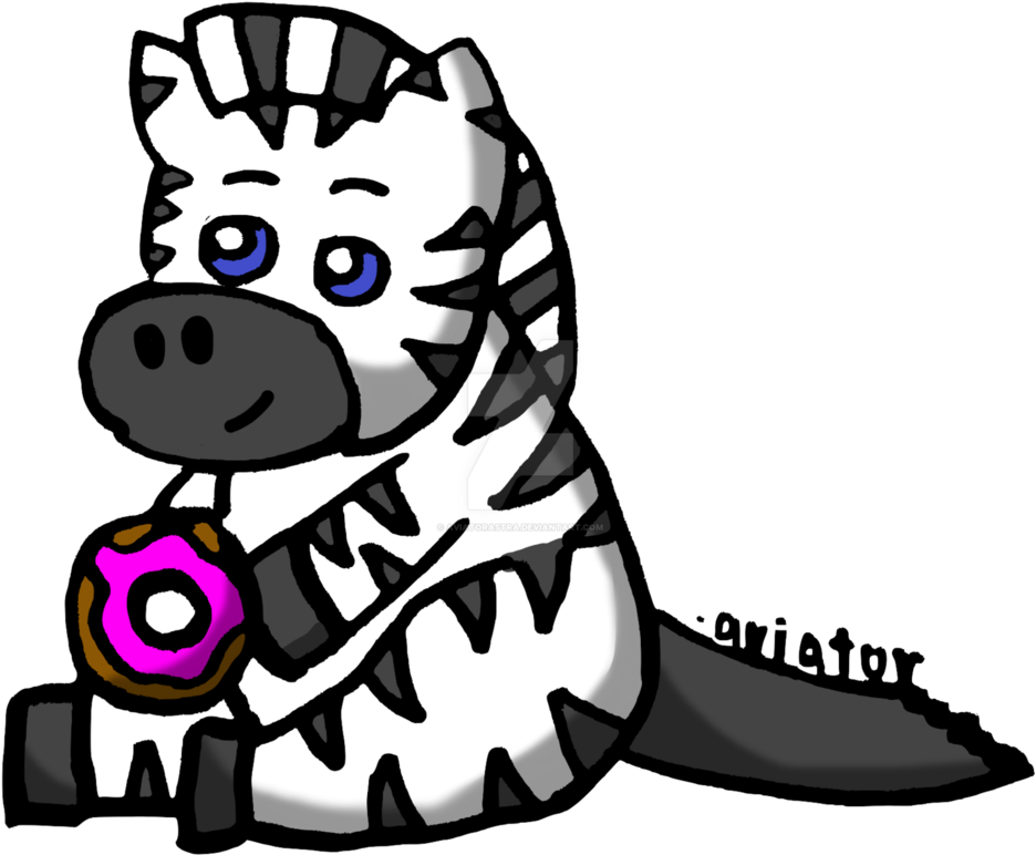 Lil Zebra Likes His Donut By Aviatorastra - Lil Zebra Likes His Donut By Aviatorastra (985x811)