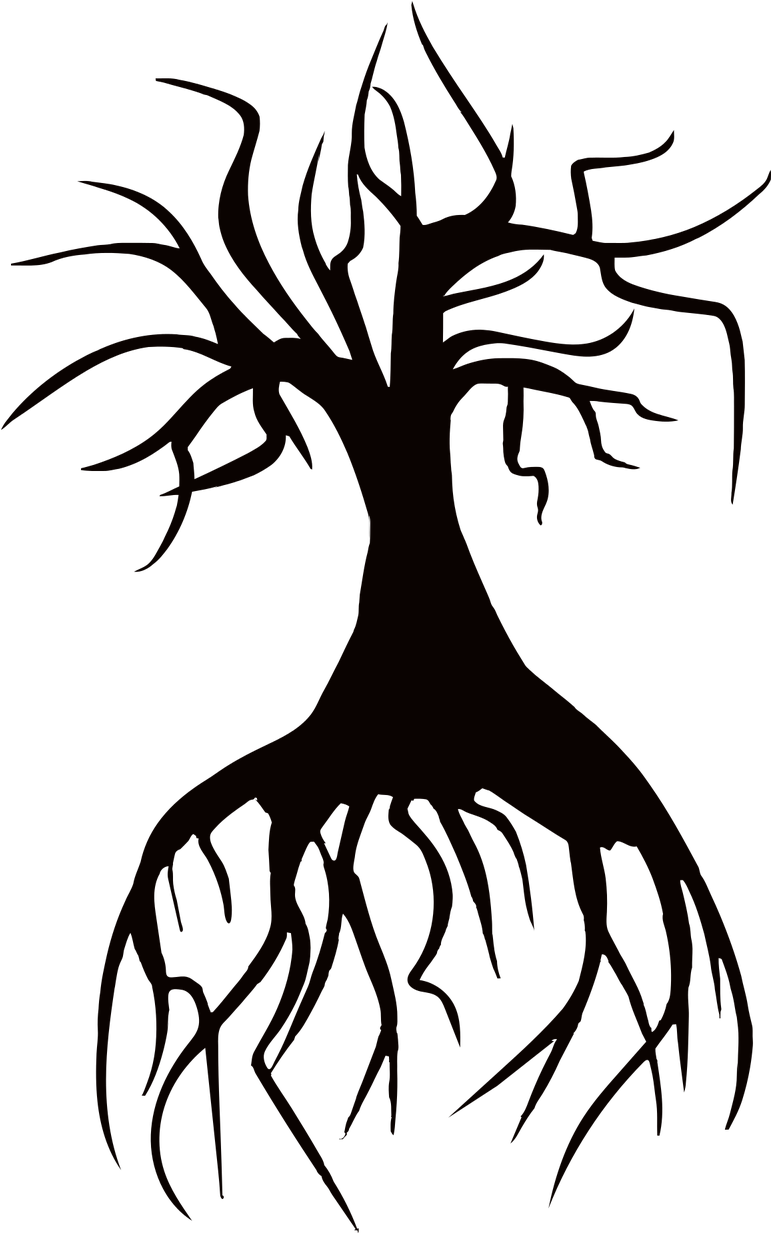 Barren Dead Roots Silhouette Png Image - Halloween Barren And Skulls (770x1280)