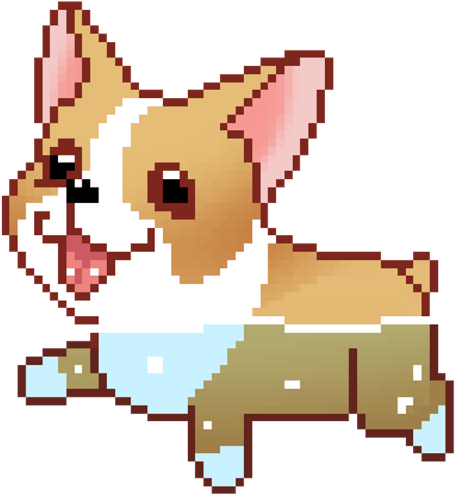 Tumblr Pixel Corgi Dog Dogs Swim - Animated Corgi Gif (1024x1024)