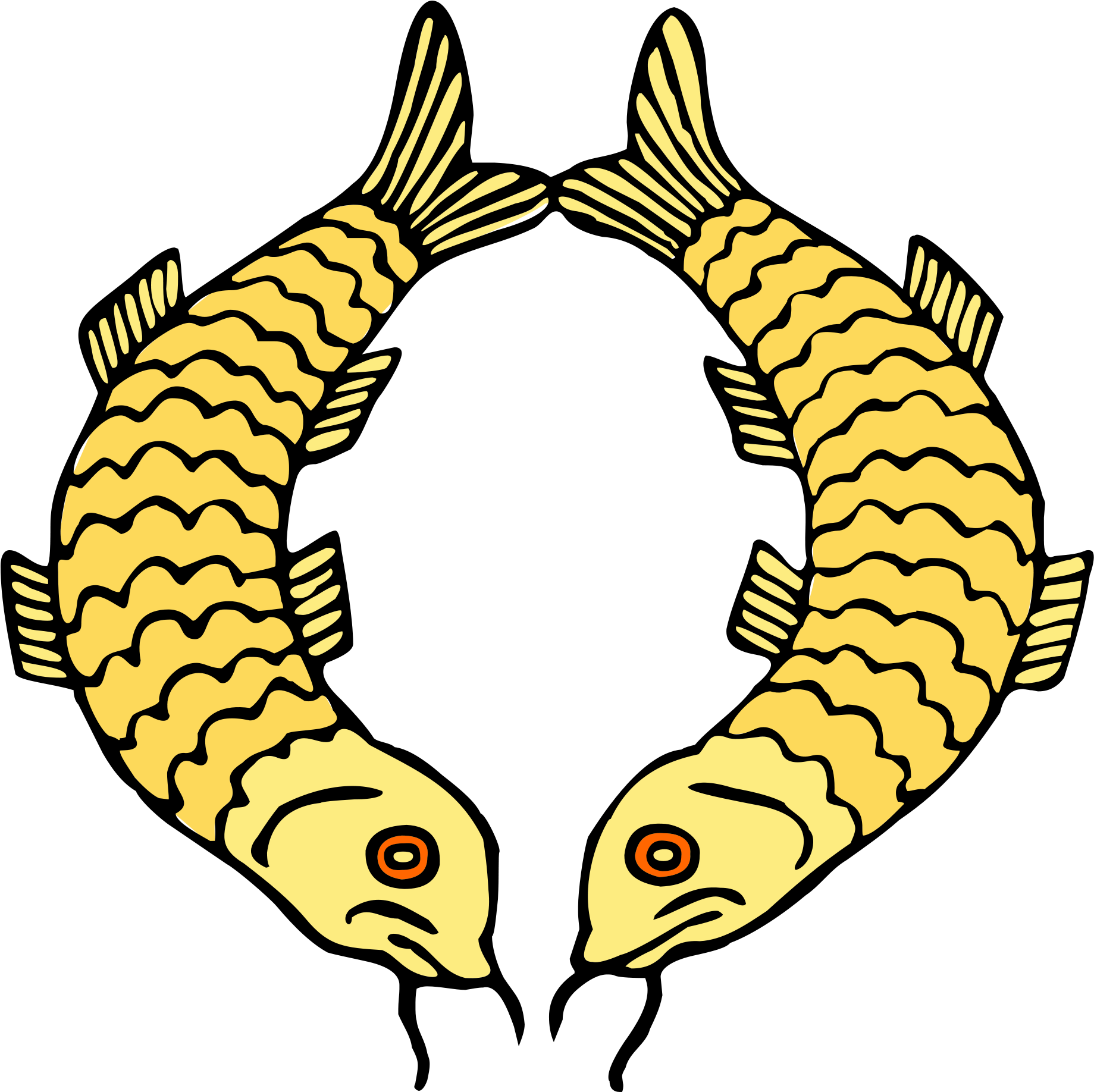 Buddhism Symbol Cliparts 16, Buy Clip Art - Buddhist Symbols Golden Fish (2000x2079)