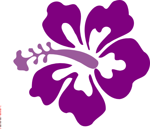 Violet Clipart Purple Hawaiian Flower Pencil And In - Clip Art Hawaiian Flowers (600x513)