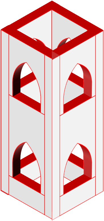 Wall - 3d Isometric Drawing Of The Watchtower (365x776)