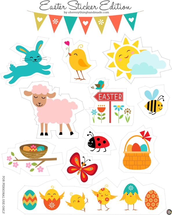 Easter Sunday Stickers - Easter Stickers Printable (600x776)