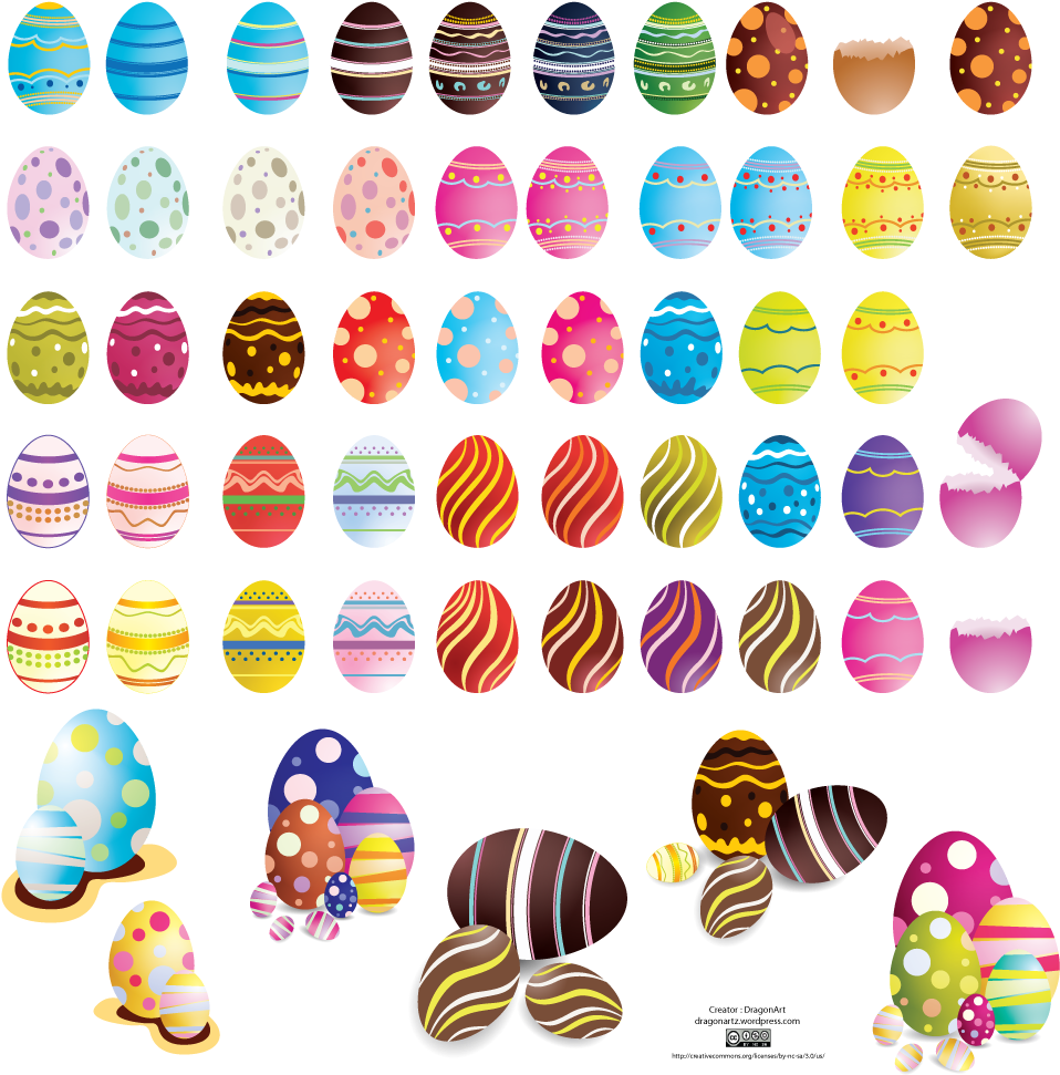 Vector Easter Eggs Set2 Cs By Dragonart - Easter Egg Hunt Eggs (1000x1000)
