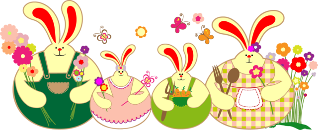 Easter Family Clipart - Easter Bunny Family Clipart (640x262)