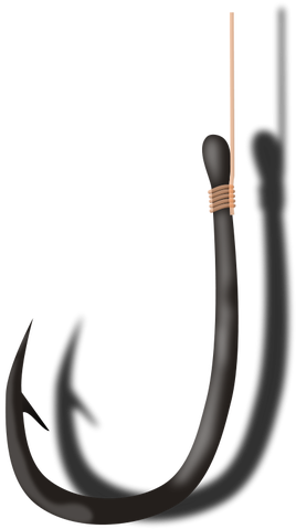 Fishing Rod Vector Image Public Domain Vectors - Fishing Hook Pillow Case (353x500)