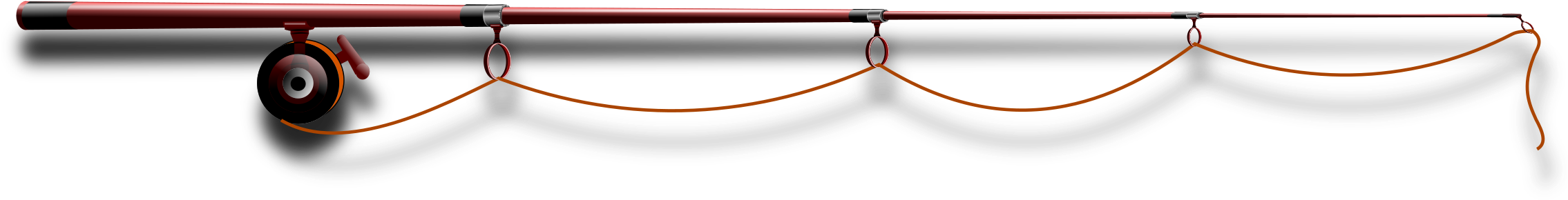 Fishing Rod Clipart Simple - Fishing Rod Shower Curtain (2400x480)