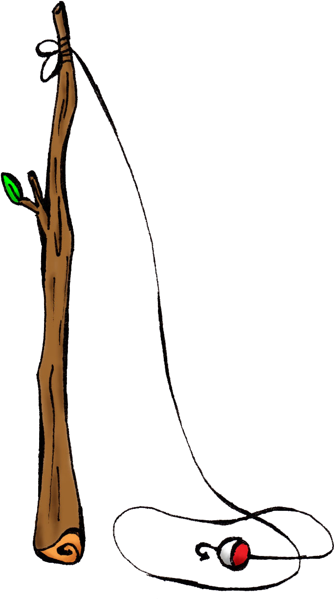 Mini Pen Fishing Rod - Drawing (748x1272)