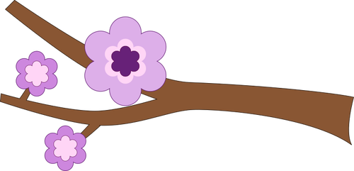 Una Rama - Branch With Flowers Clipart (500x241)
