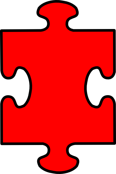 Puzzle Piece Red Clip Art At Clker - Orange Puzzle Piece (396x594)