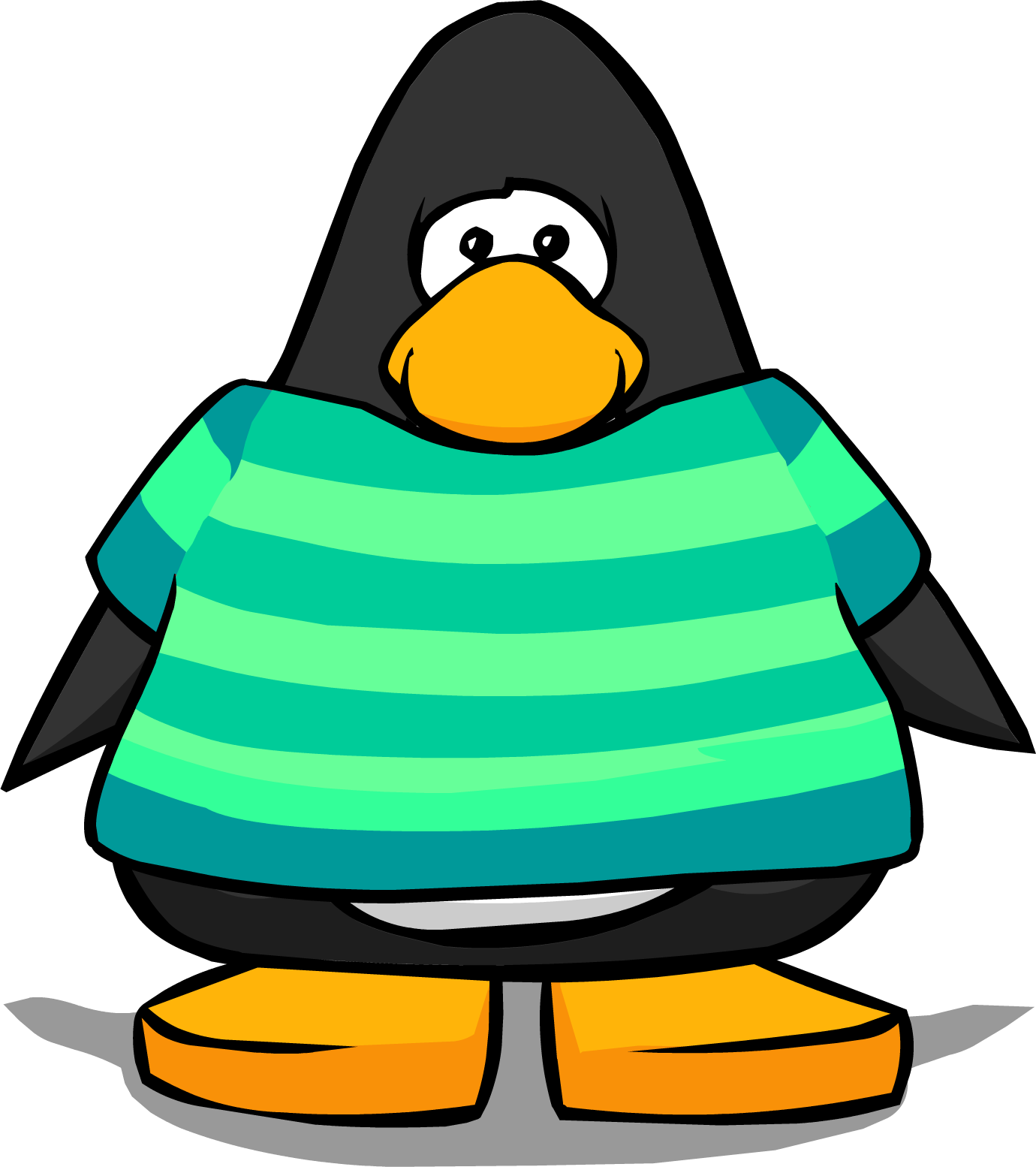 Aqua Striped T-shirt Playercard - Club Penguin Boa (1380x1554)