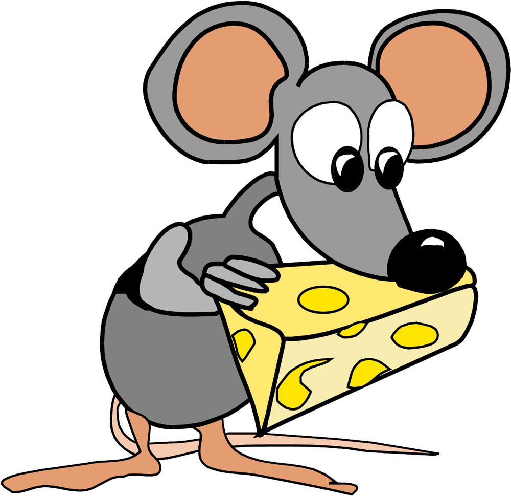 Cartoon Mouse Eating Cheese (1000x1000)