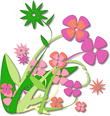 Spring Flowers Clipart - April Flower Clip Art (384x405)