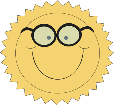 Sun Wearing Glasses Clip Art - Insignia Numero 1 (400x368)