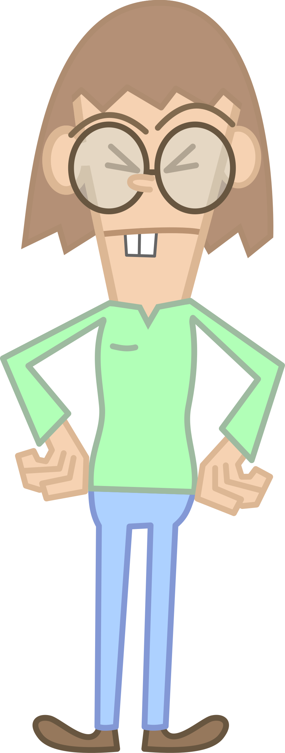 Clipart - Light Skin Nerd (911x2400)