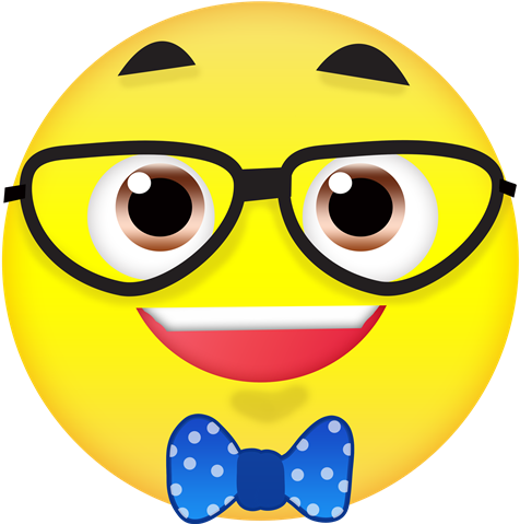 Free Original Emojis - Nerd Emoji Animated Gif (480x491)