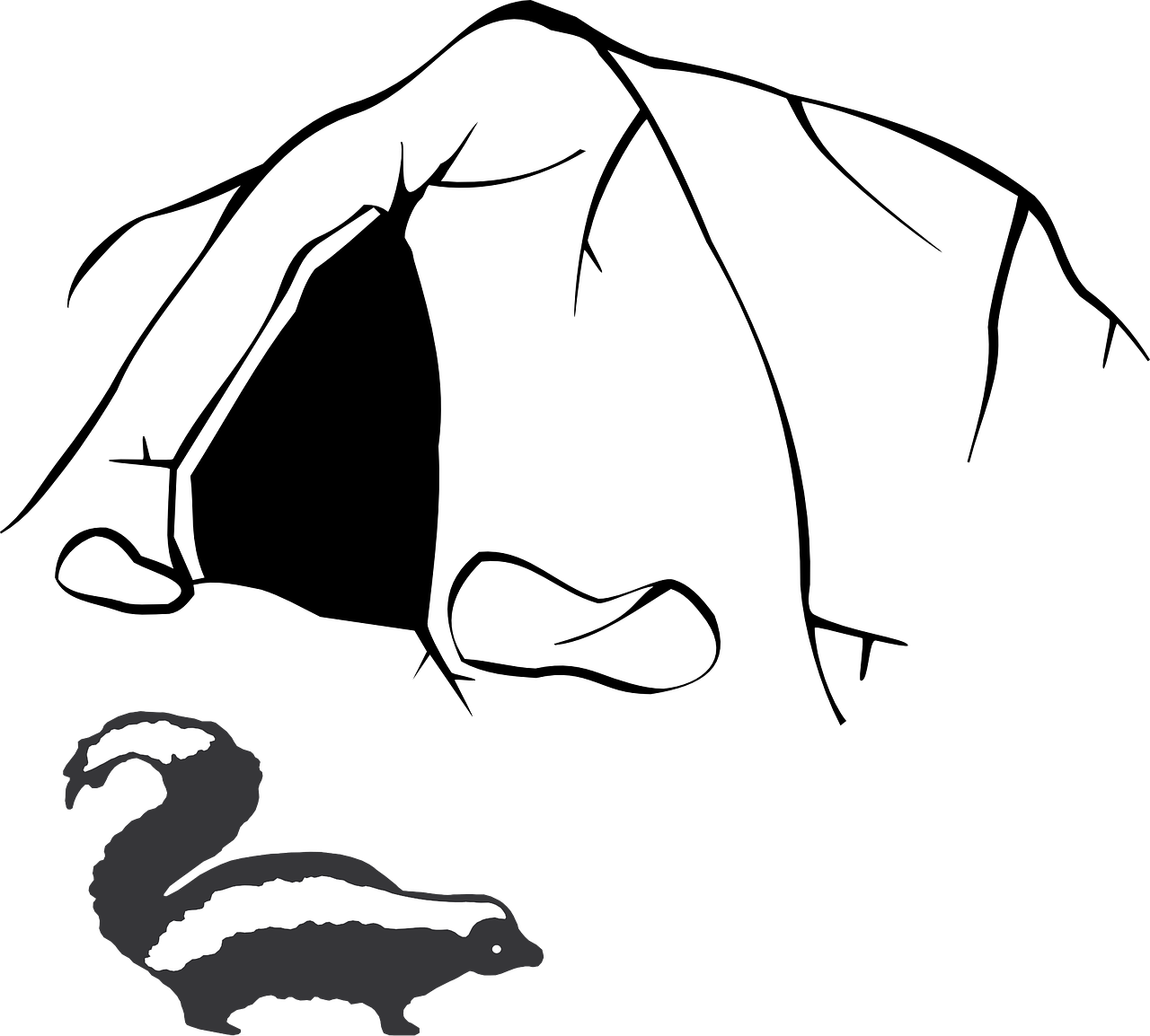 Skunk Clip Art - Cave Clip Art (1280x1154)