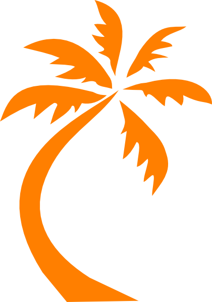 Palm Tree Clip Art At Clker - Orange Palm Tree Clip Art (420x598)