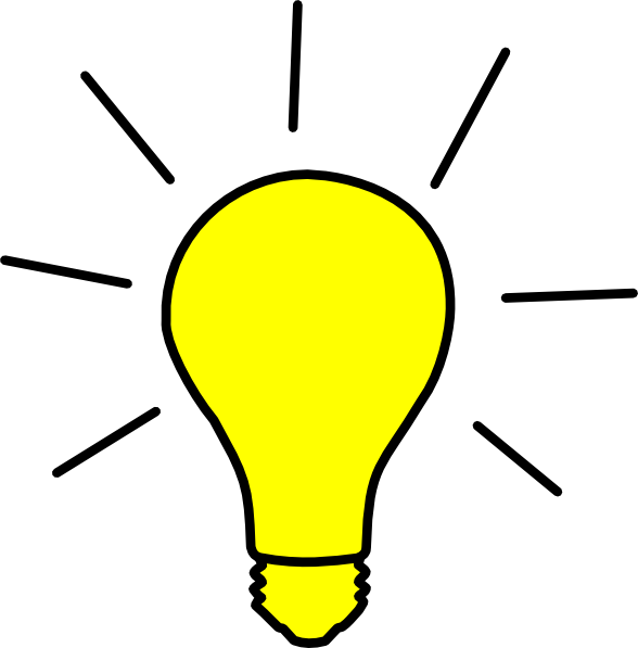 Clipart Light Bulb Photo - Yellow Light Bulb Vector (588x597)