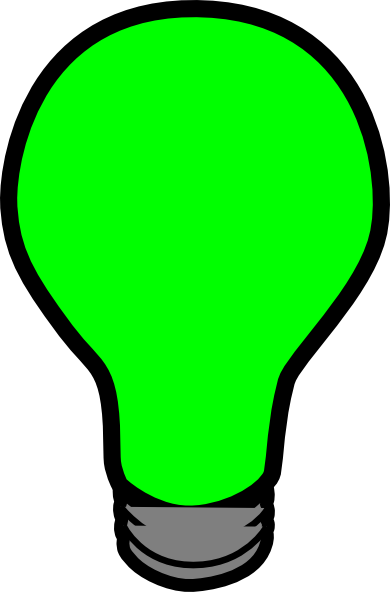 Green Light Bulb Clipart (390x592)