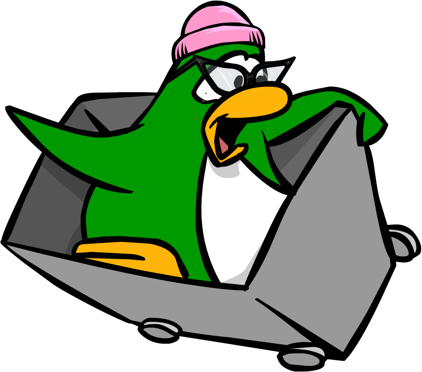Aunt Arctic Cart Surfing - Club Penguin Cart Surfer (869x766)