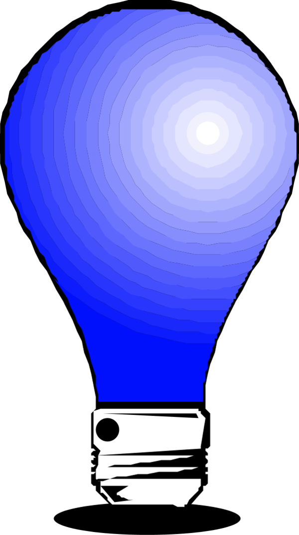 Light Bulb Vector - Blue Light Bulbs Clipart (600x1073)