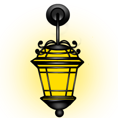 Wall Lamp/ Light, Yellow, Front View - Illustration (400x400)