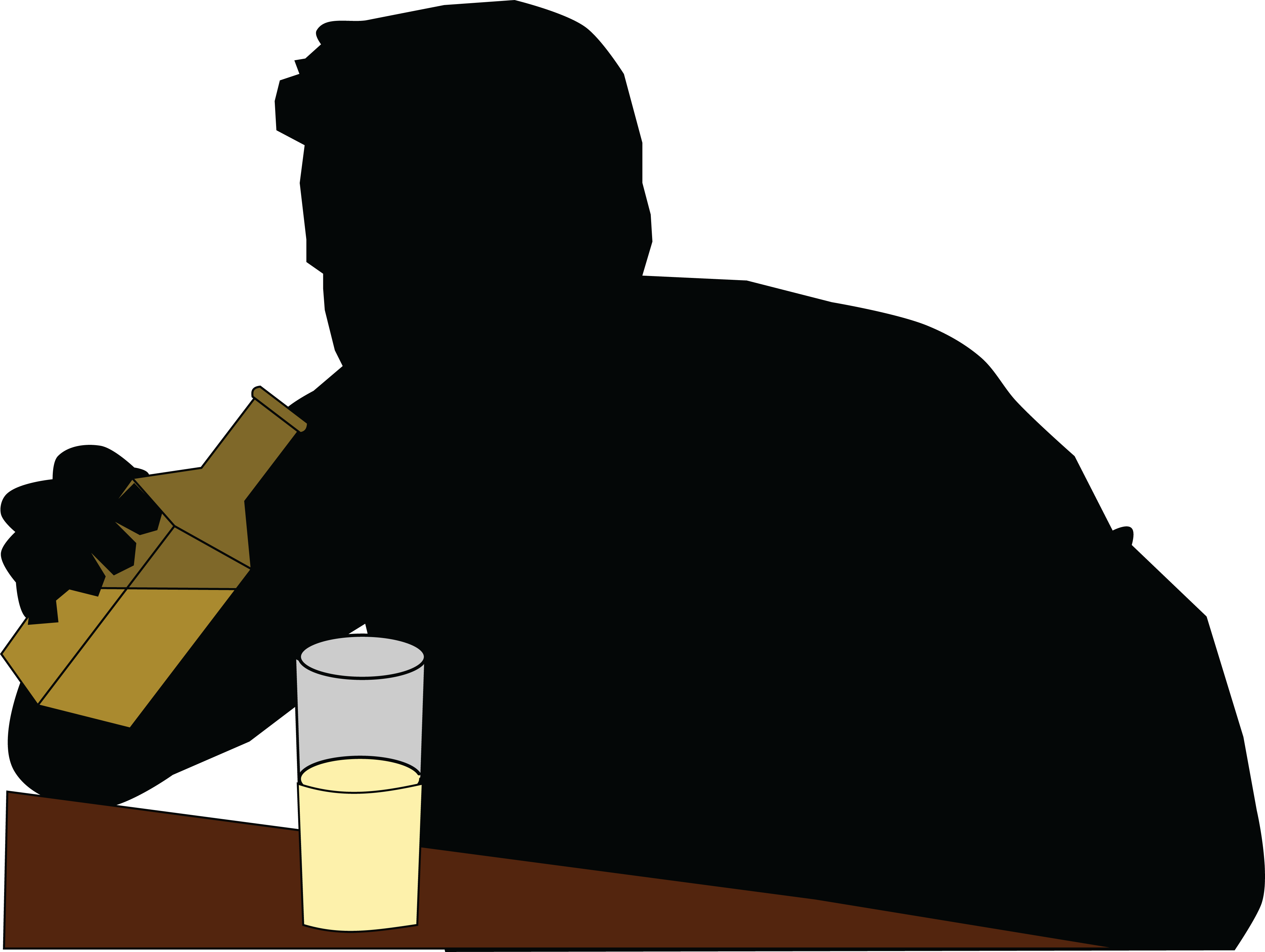 Free Clipart Of A Silhouetted Alcoholic Man - Alcoholic Png (4000x3011)