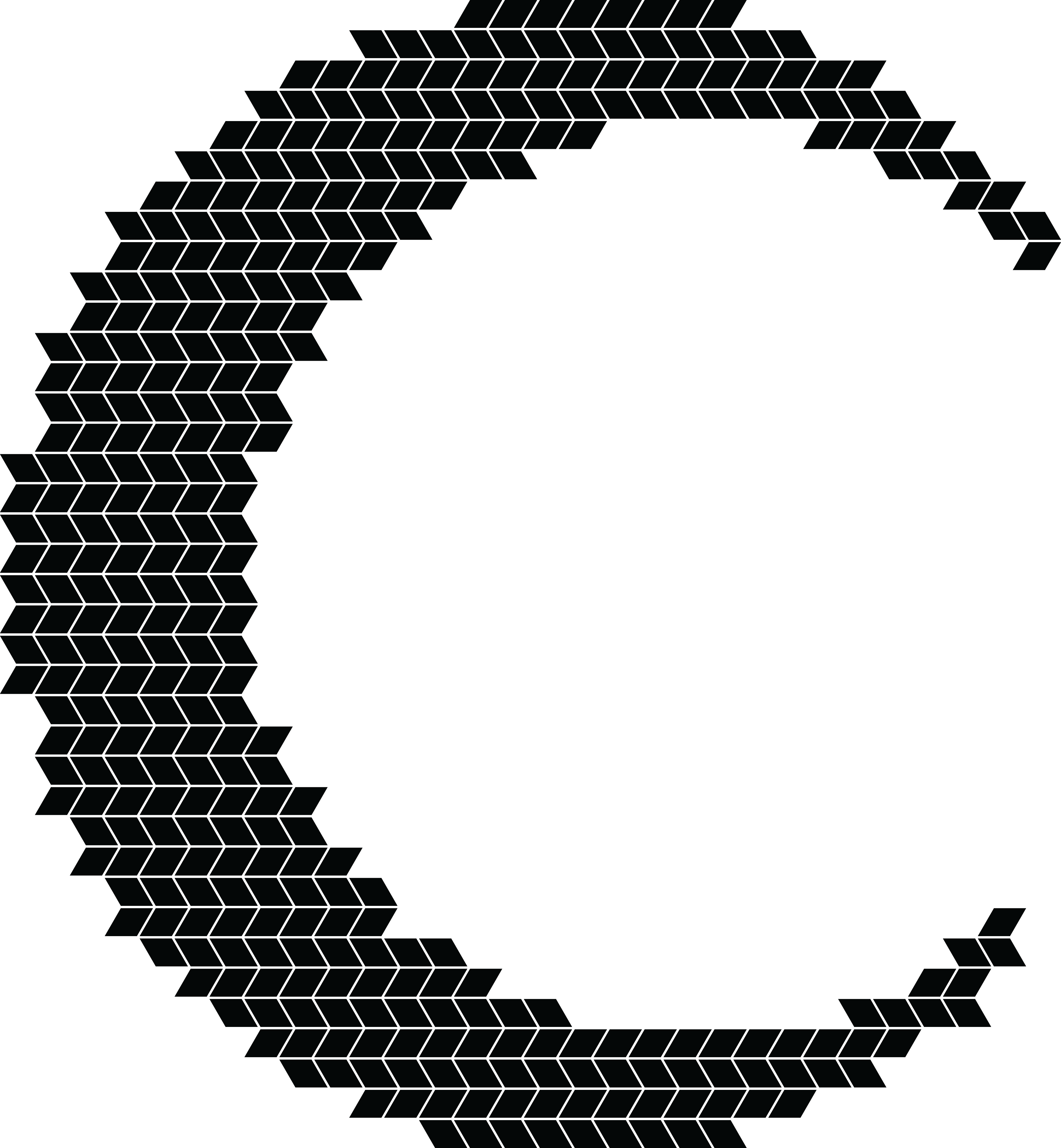 Free Clipart Of A Mosaic Crescent Moon - Punto De Cruz Golondrinas (4000x4324)