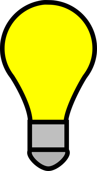Light Bulb On Clipart (342x599)
