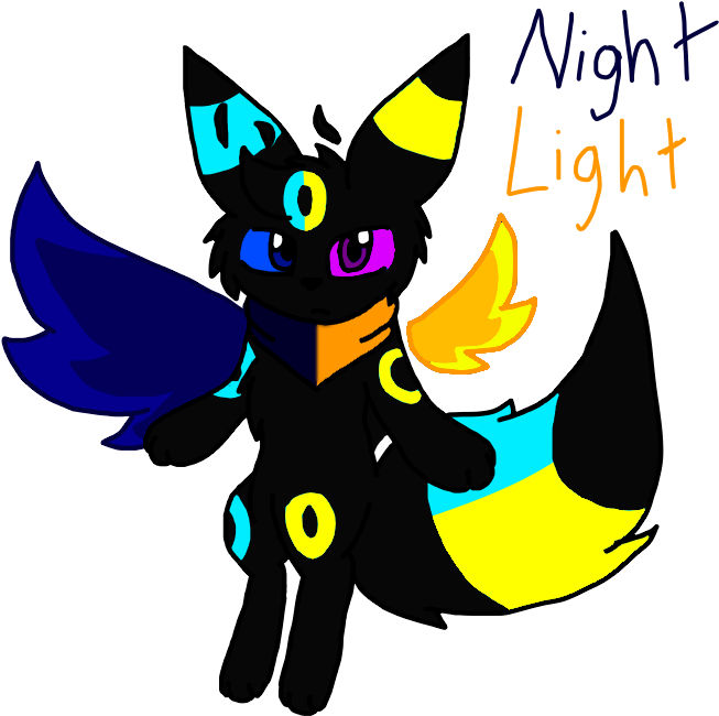Nightlight The Winged Half Shiny Umbreon - Umbreon (700x700)