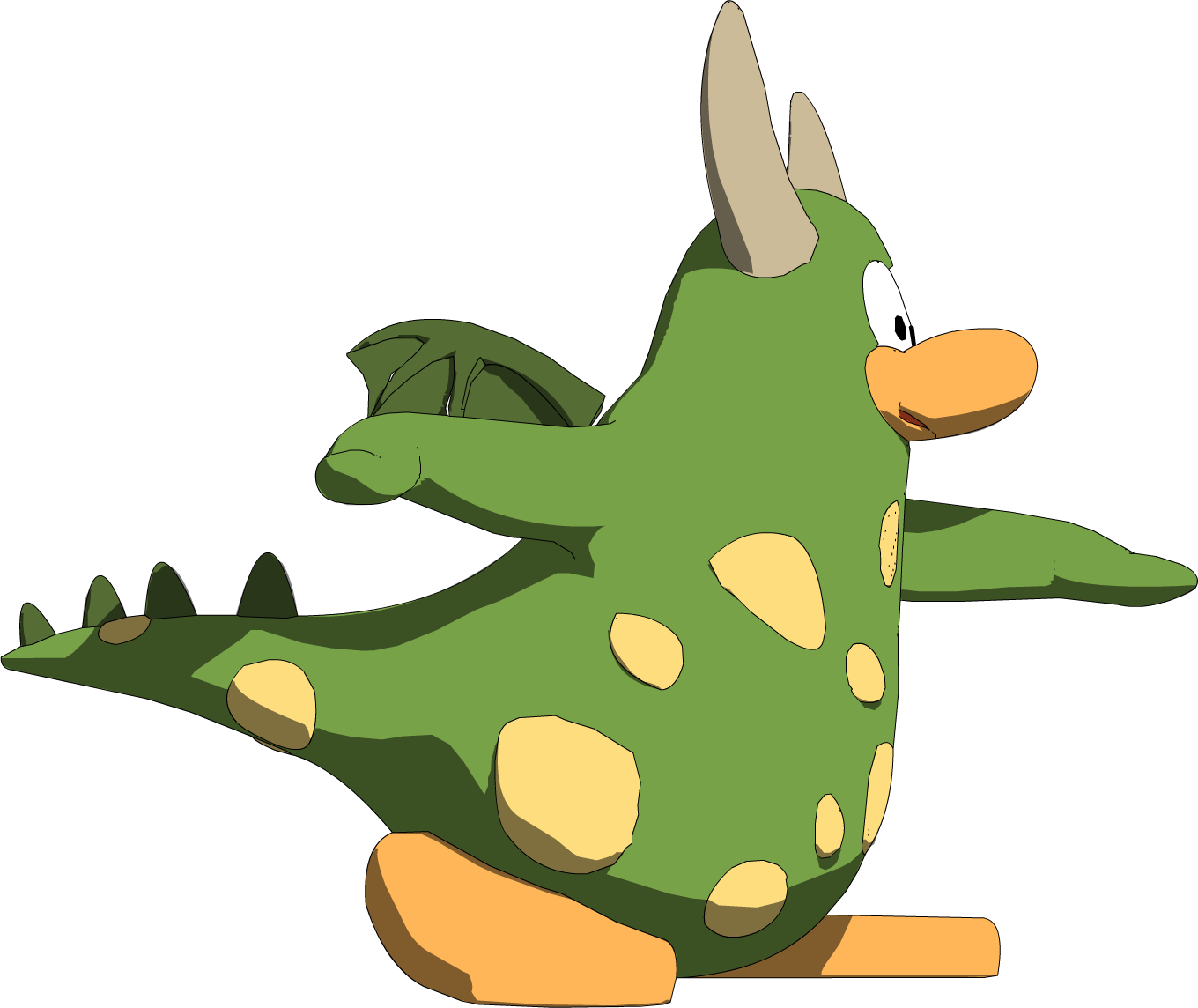 Monster - Club Penguin Green Dragon Costume (1360x1144)