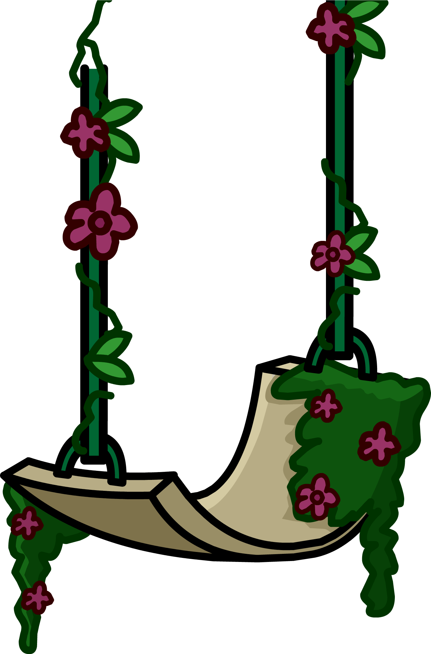 Vine Swing - Club Penguin Flower Furniture (1383x2096)