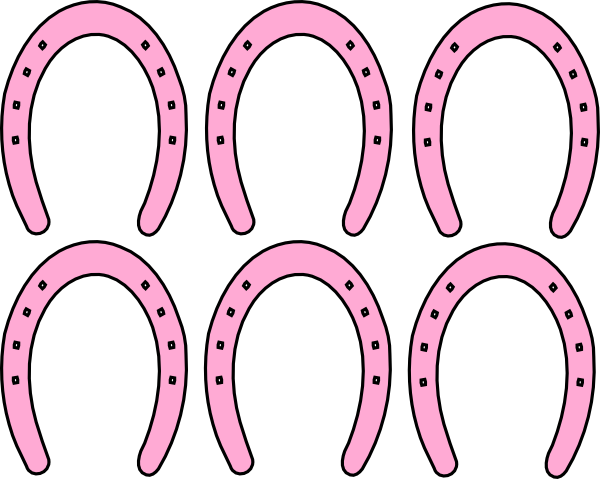 Pink Horse Shoe Clip Art (600x479)