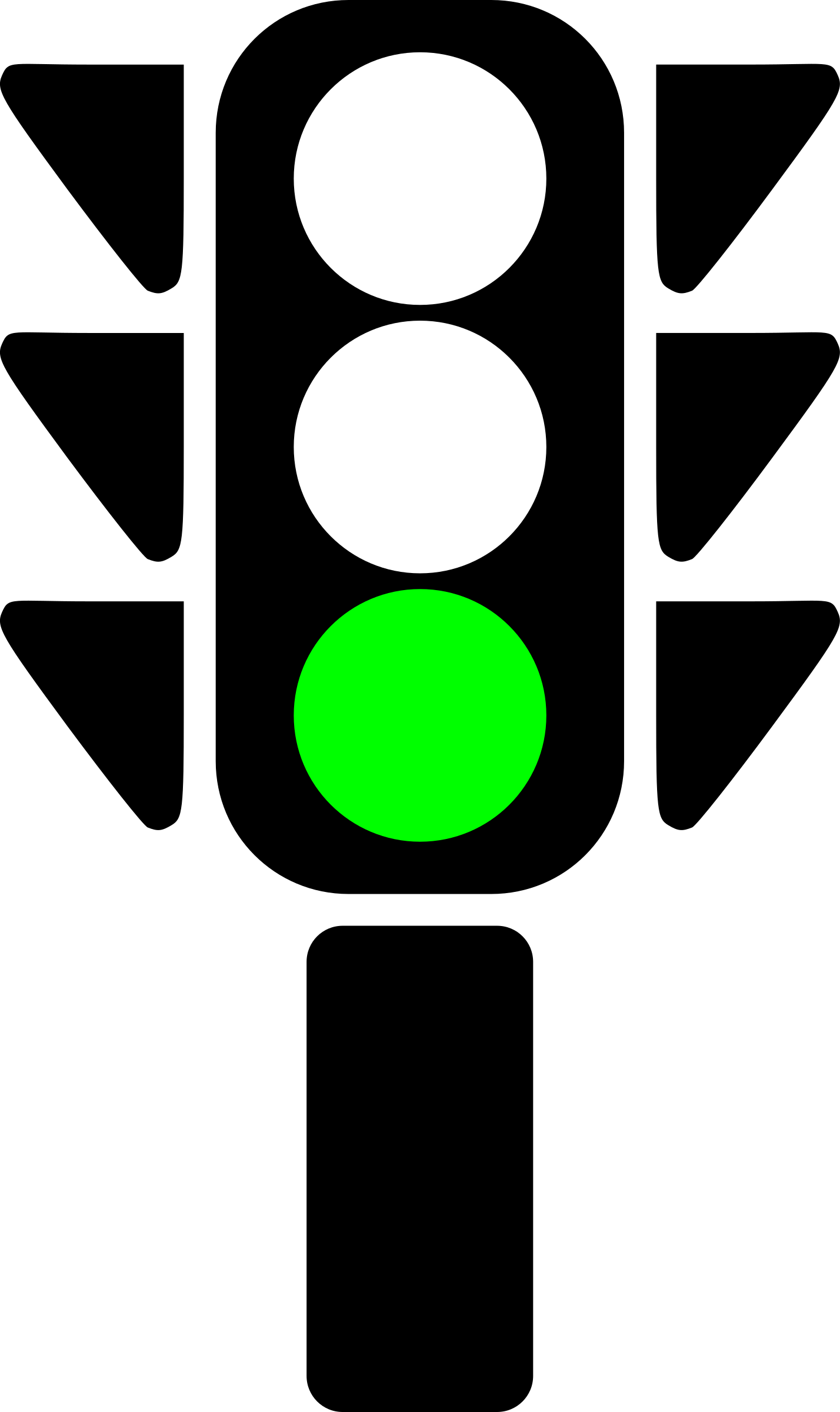 Semaphore Green Light - Traffic Light Green Png (1428x2400)