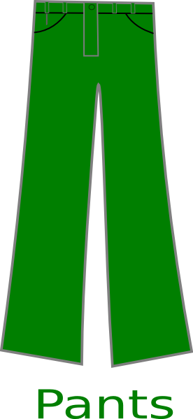 Green Pants Clipart - Green Pants Clipart (276x599)