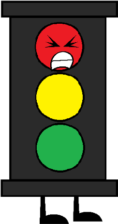 Red Light Cliparts - Angry Red Traffic Light (267x479)