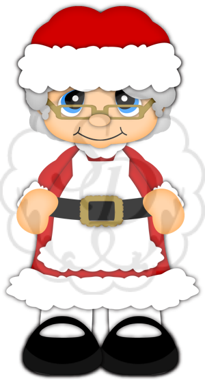 Hat Clipart Mrs Claus - Mrs Claus Transparent Background (300x556)