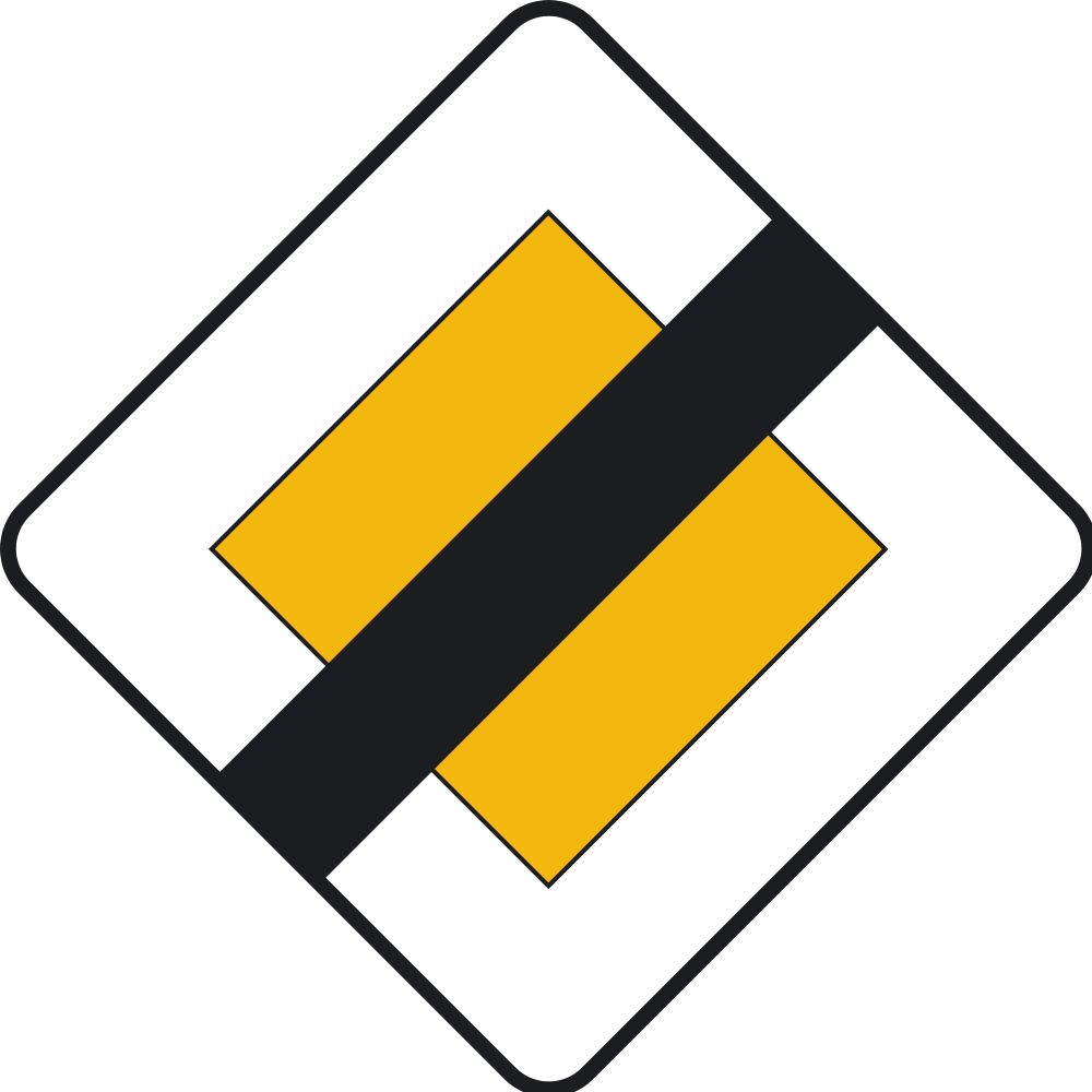 Prioridad En Sentido Contrario - Priority Road Sign Uk (1000x1000)
