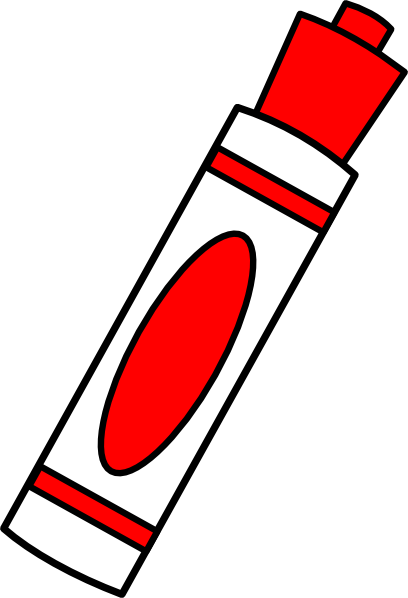 Marker Red Clip Art - Red Marker Clipart Png (408x598)