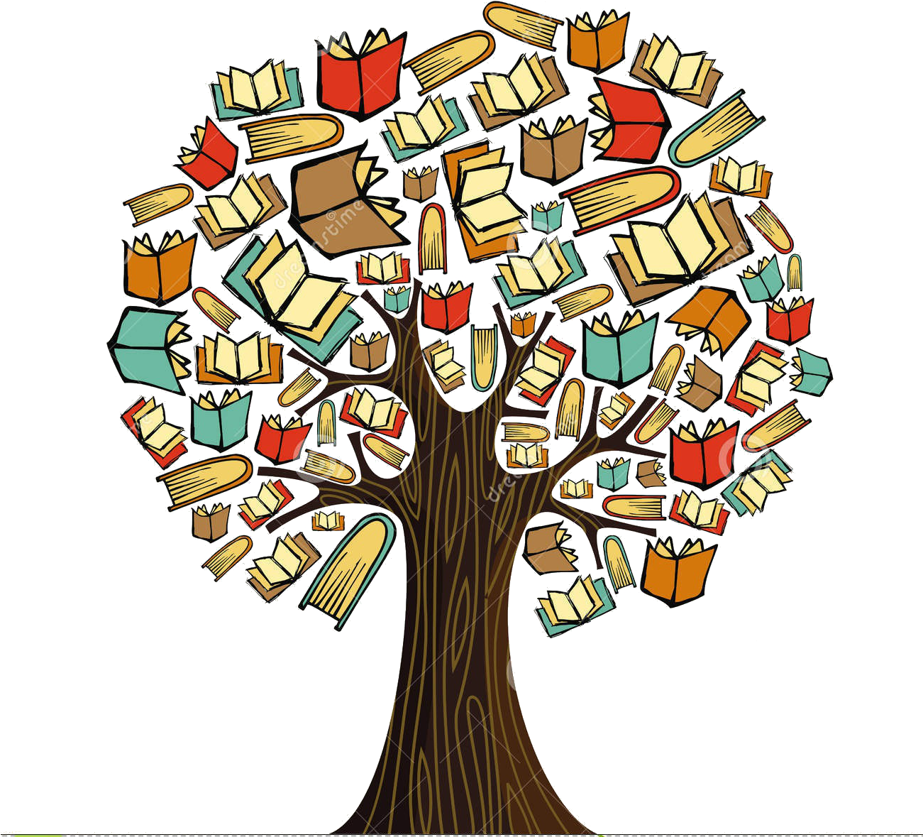 A Primavera É Uma De Nossas Estações Favoritas Do Ano - Art Print: Cienpies' Education Concept Tree With Books, (1300x1304)